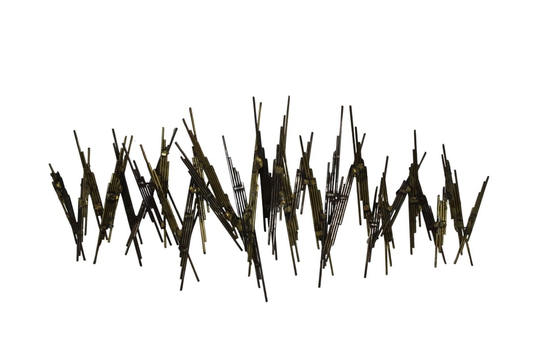 Midcentury Brutalist Gilt Metal Sculpture. (1 of 6)