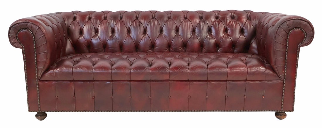 Vintage Leather Upholstered Chesterfield Sofa. (1 of 6)