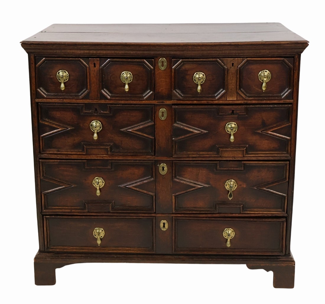 Antique Jacobean Oak 4 Drawer Chest (1 of 8)
