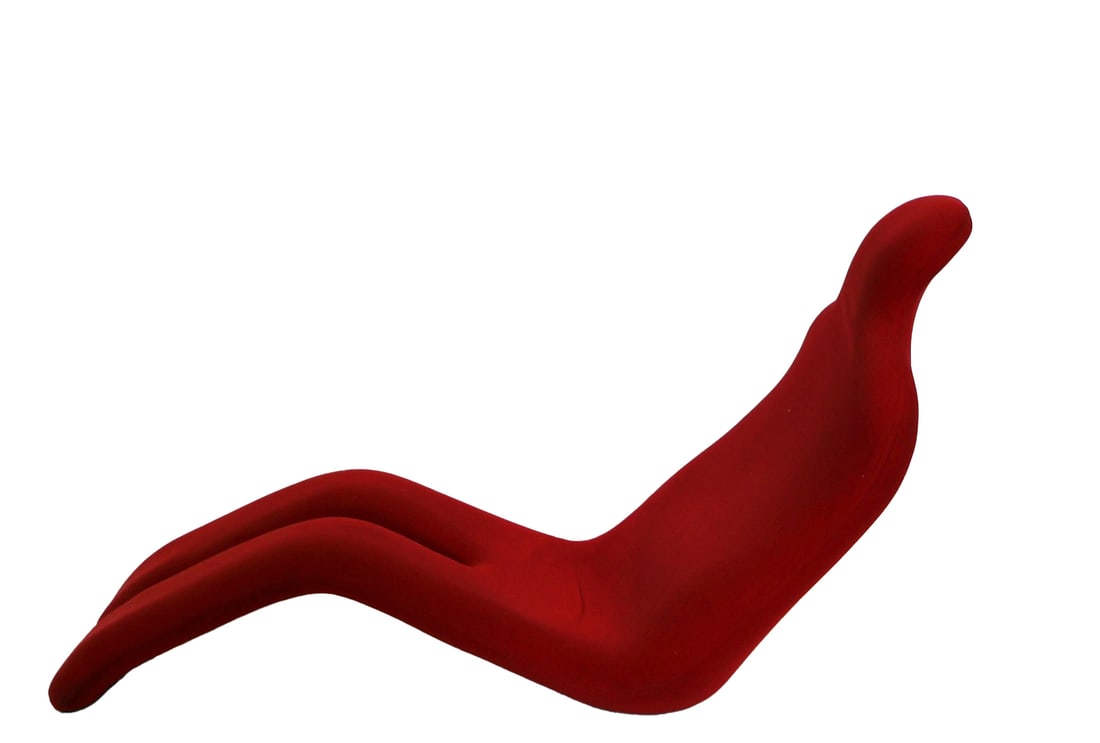 Olivier Mourge Bouloum Lounge for Arconas.: Olivier Mourge Bouloum, Fr., b. 1939, Bouloum Lounge Chair, designed in 1969. From a Rye, NY estate. - Dimensions: 36" h x 65" l x 26" w.