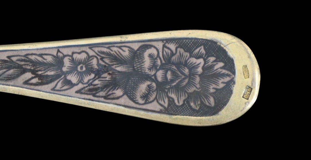 SILVER. Assorted Russian .875 Silver Spoons. - 10