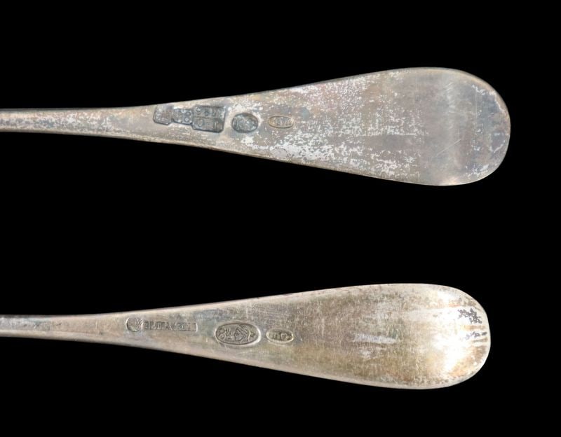 SILVER. Assorted Russian .875 Silver Spoons. - 3