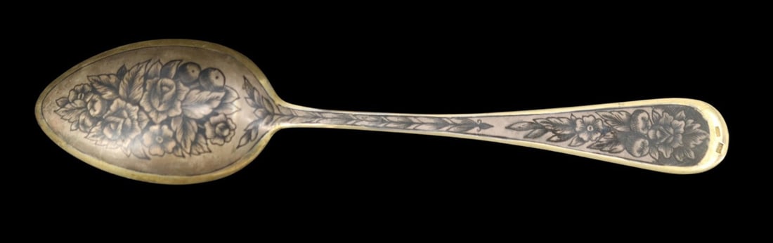 SILVER. Assorted Russian .875 Silver Spoons. - 9