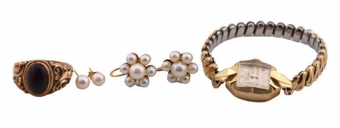 JEWELRY. Assorted 14kt Gold and Costume Jewelry. (1 of 9)