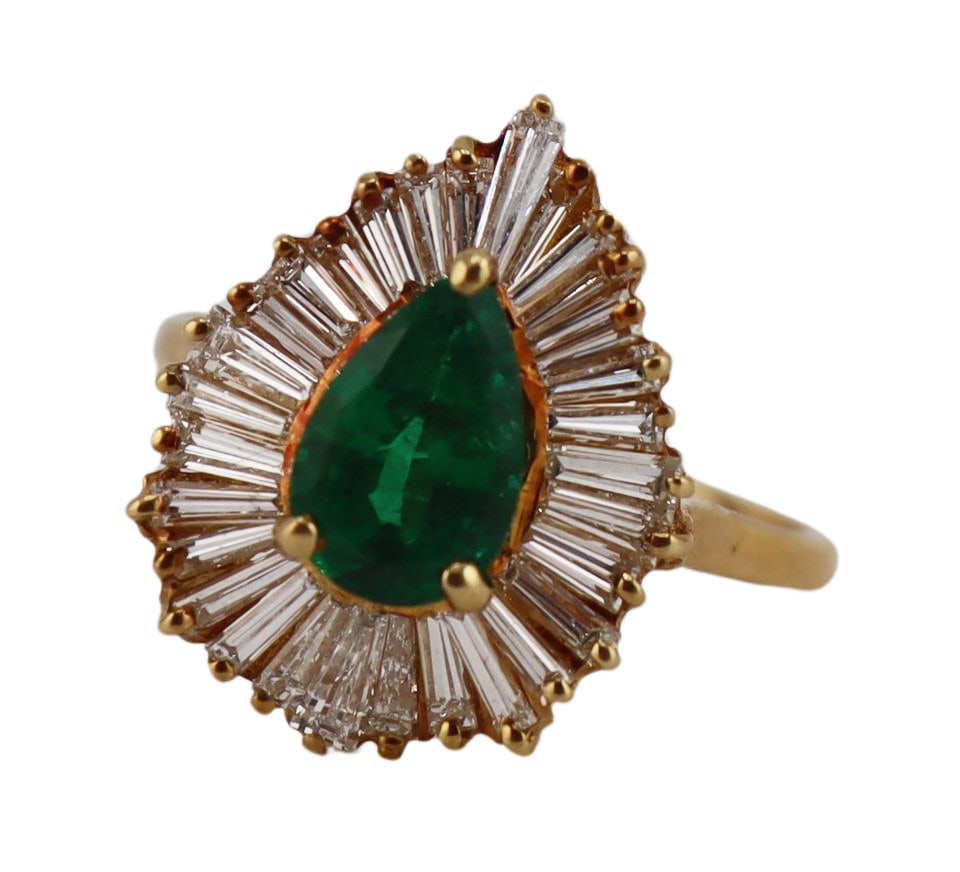 JEWELRY. Signed 18kt Gold, Emerald and Diamond (1 of 10)