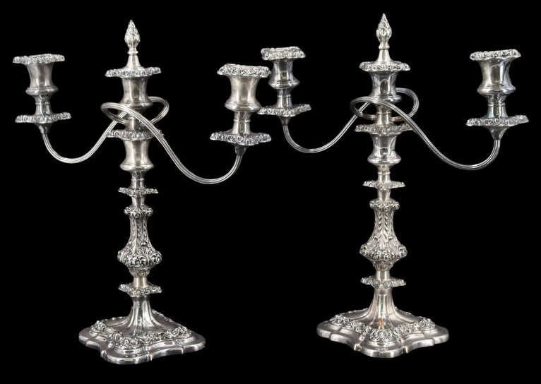 SILVERPLATE. English Ellis-Barker Candelabras. (1 of 10)