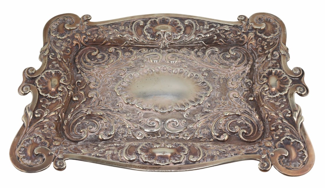 SILVER. William Hutton & Sons English Silver Tray. (1 of 7)