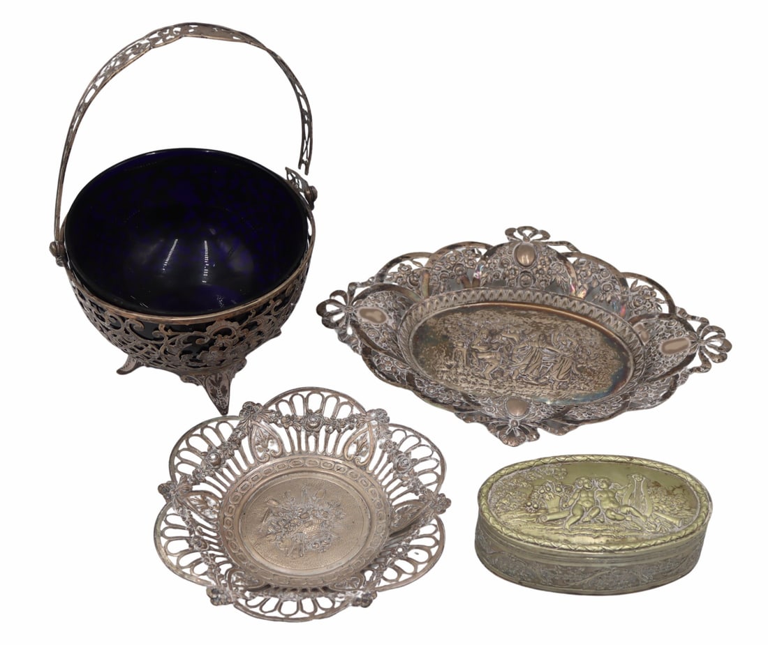 SILVER. Grouping of Continental Silver Hollowware. (1 of 14)