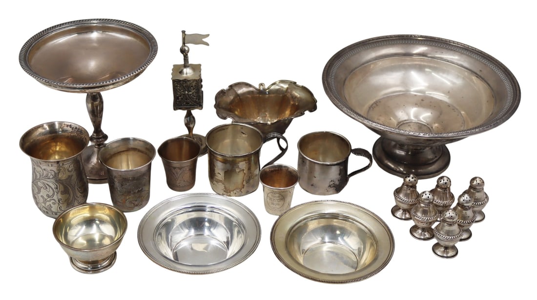 SILVER. Assorted Russian and American Silver. (1 of 14)