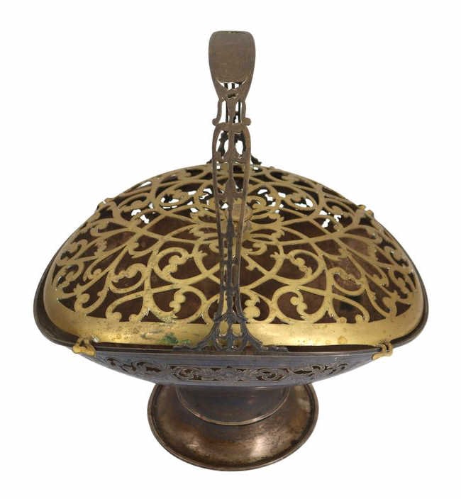 STERLING. Gorham Sterling Basket with Flower Frog. (1 of 7)