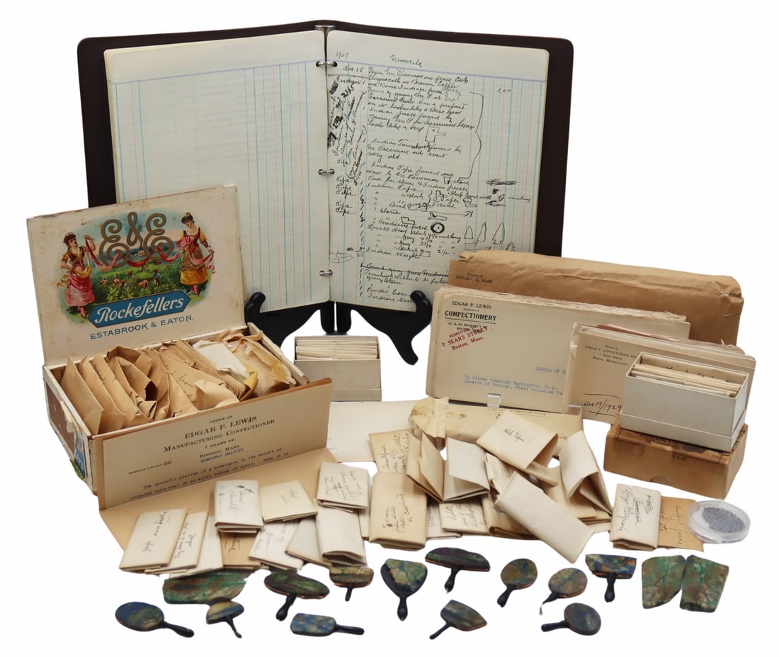Large and Interesting GEM and MINERAL Collection.: Large and interesting collection of gems and minerals - most within diamond papers inscribed with identifications. Accompanied by several informative pamphlets titled, "Hardness of Gems",