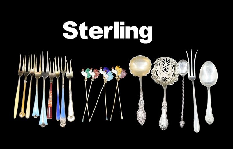 SILVER. Assorted Silver and Sterling Flatware. - 2