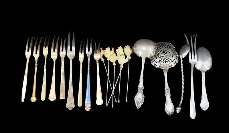 SILVER. Assorted Silver and Sterling Flatware. - 3