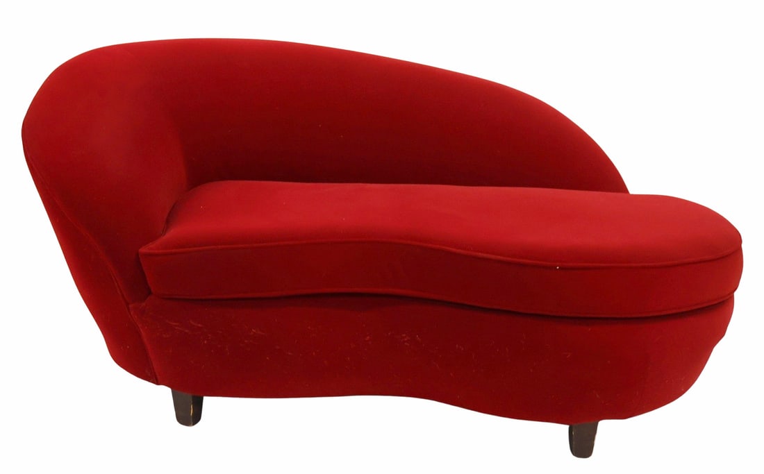 Art Deco Style Upholstered Chaise Lounge. (1 of 5)