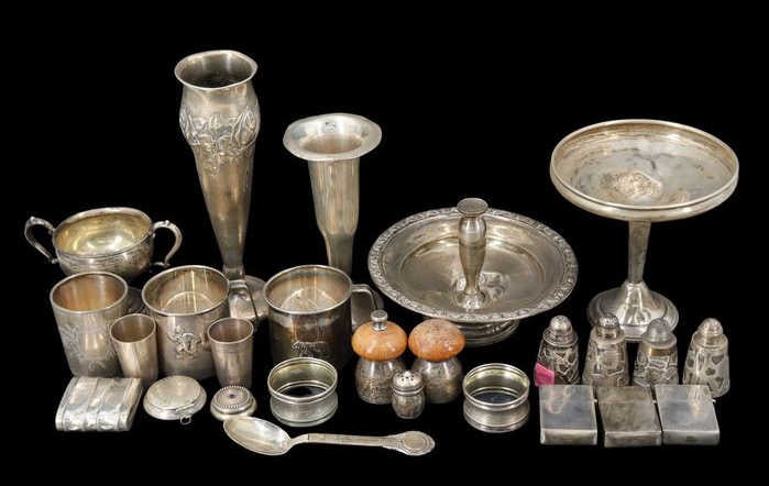 SILVER. Assorted Silver and Sterling Hollowware. (1 of 14)