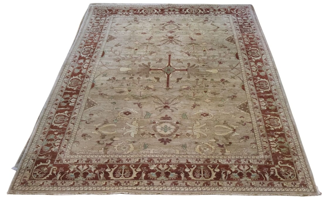Vintage And Finely Hand Knotted Oushak Style (1 of 9)
