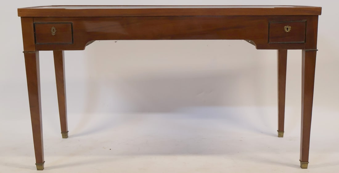 19th C Leathertop 2 Drawer Backgammon Table. - 5
