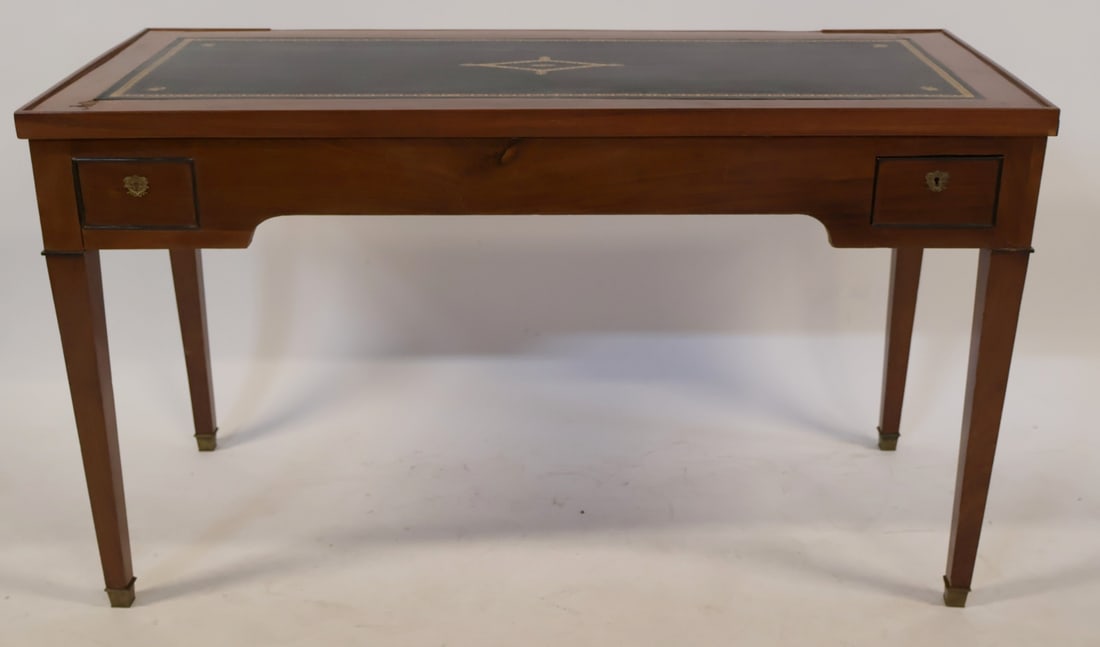 19th C Leathertop 2 Drawer Backgammon Table. - 9
