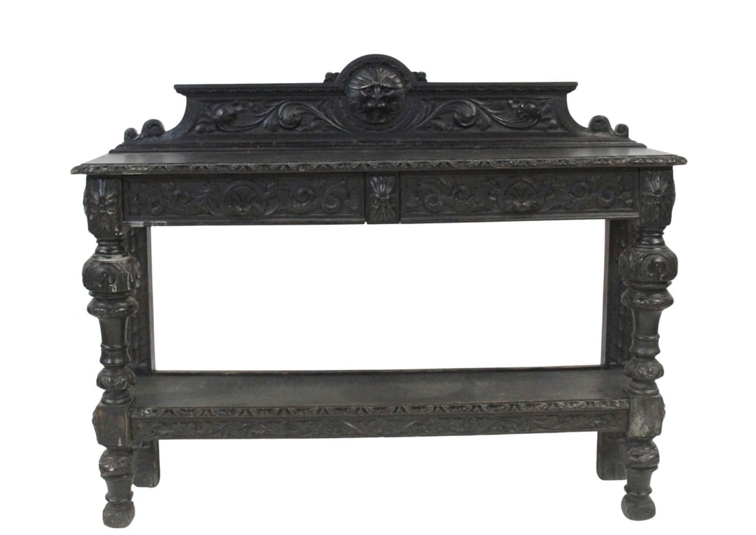 Antique Highly & Finely Carved Oak Cabinet After (1 of 7)