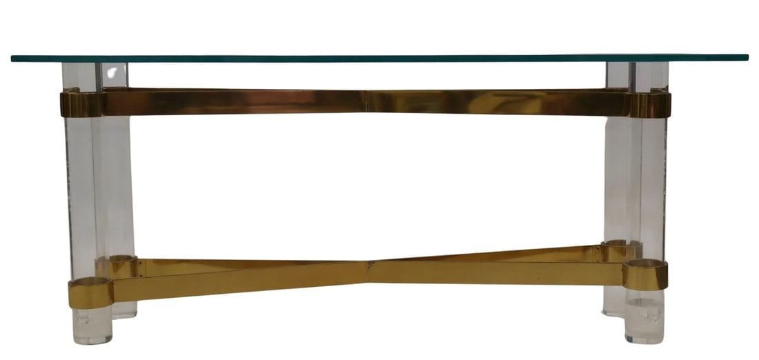 Karl Springer Brass & Lucite Console Table (1 of 9)