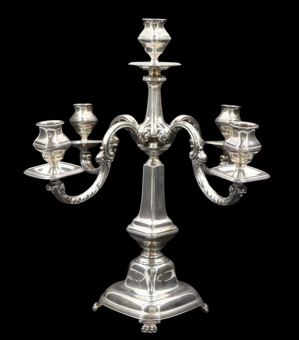 STERLING. Gorham Sterling Five-light Candelabrum. (1 of 6)