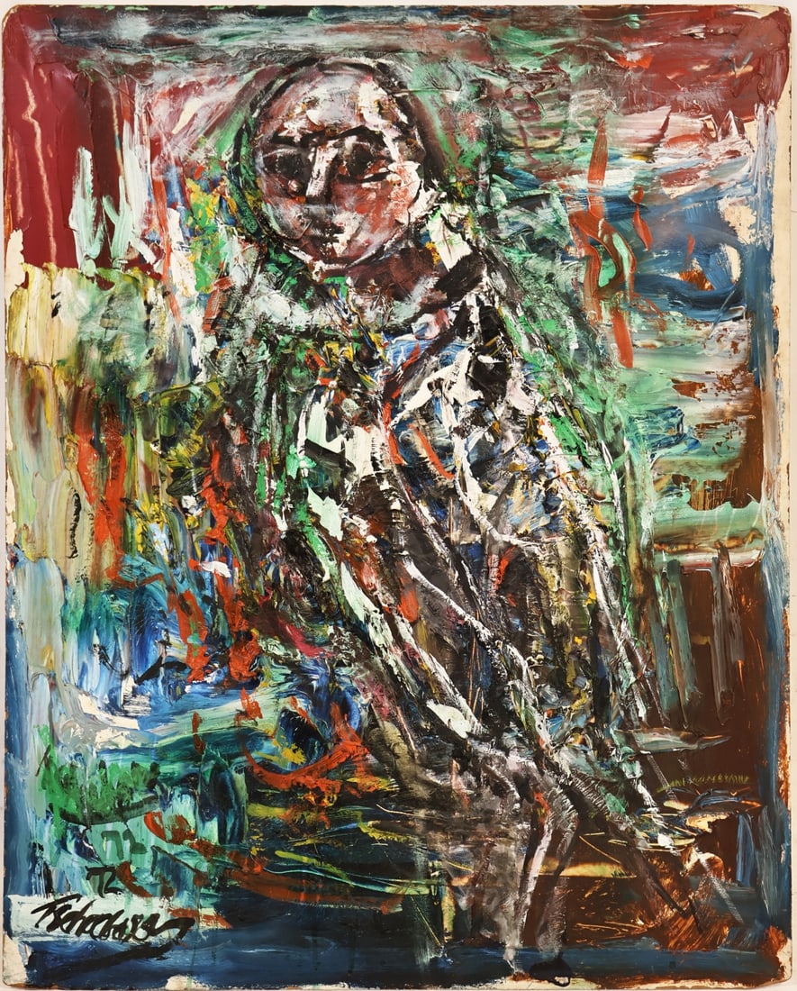 NAHUM TSCHACBASOV (AMERICAN, 1899-1984).: 'Ba Bird'. 1972. Oil on masonite. Signed and dated lower left. Property from a South Hampton, NY collection. Dimensions: 30" h x 24" w (unframed).