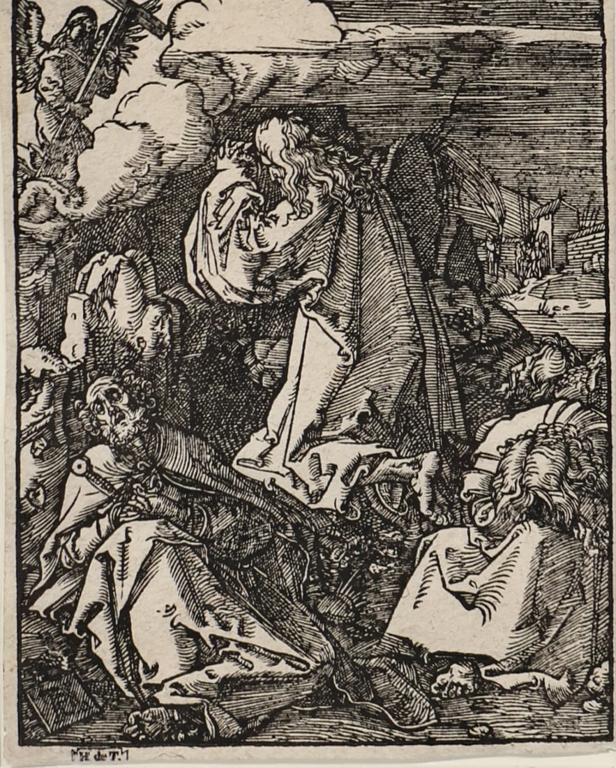ALBRECHT DURER (GERMAN, 1471-1528).: 'The Small Passion: Christ on the Mount of Olives'. Woodcut. Provenance: Henry de Triqueti(1803-1874) (Lugt. 1304); with George Busse, NYC. Property of a Greenwich, CT collection. Dimensions: Sight: 4