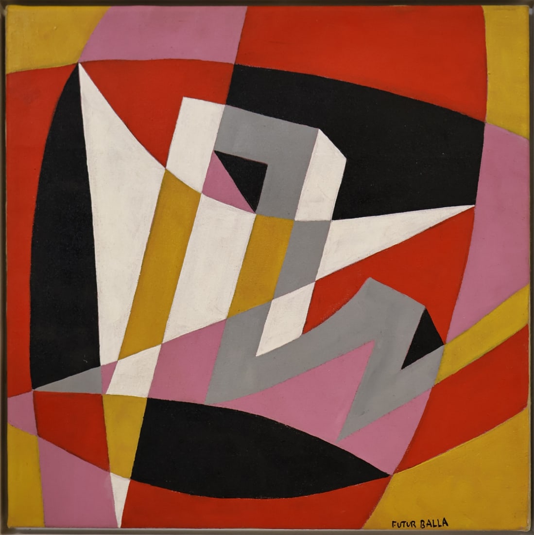 GIACOMO BALLA (AFTER) (1871-1958).: 'Forme Rumore + Spazio' (Form, Noise + Space) Oil on canvas. Inscribed lower right. Property of a Greenwich, CT collection. Dimensions: 15" h x 15" w. Frame: 16.125" h x 16" w.