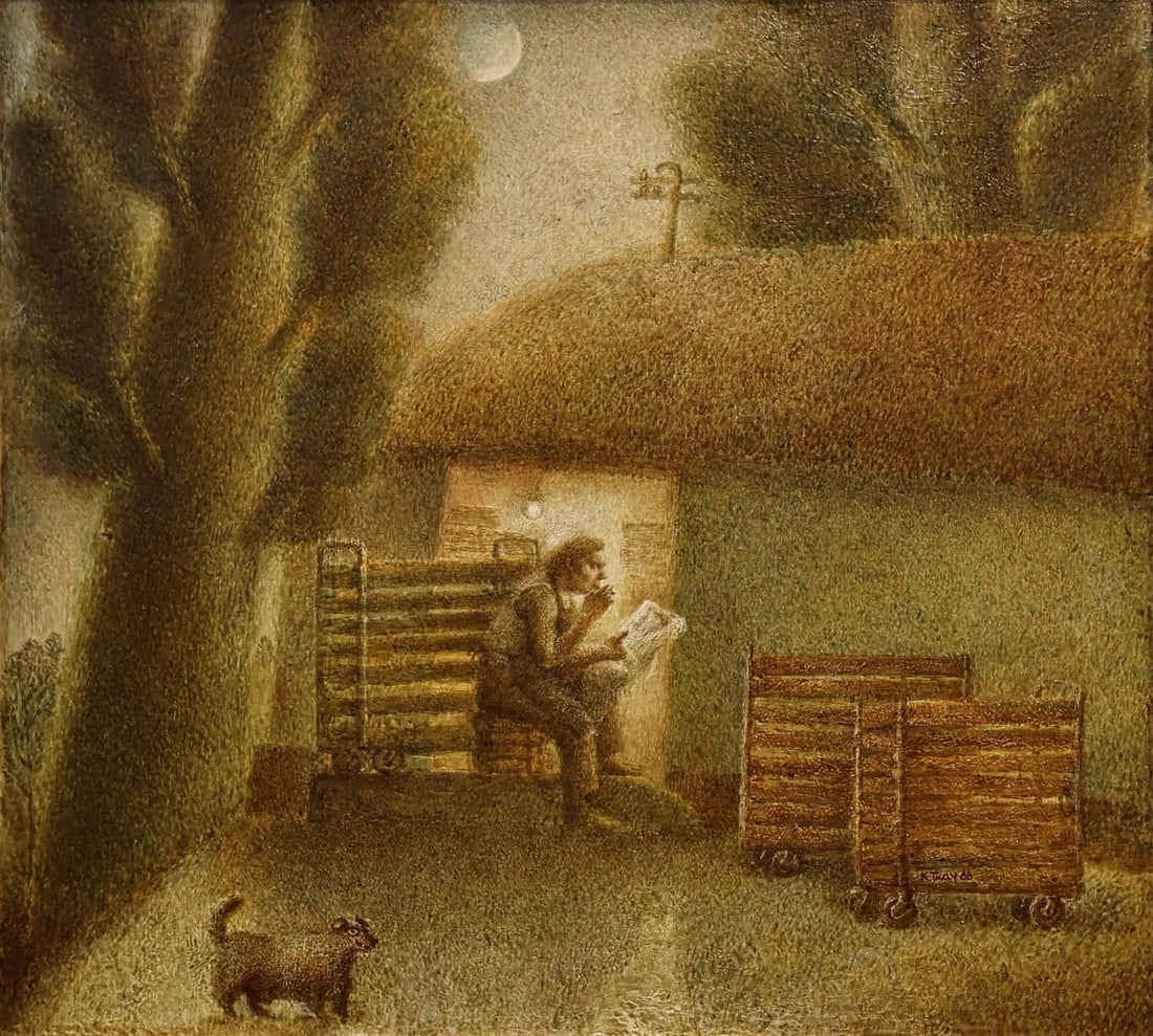 KIM TKATCH (UKRAINIAN, B. 1963).: 'The Baker'. 1988. Oil on canvas. Signed and dated lower right. Verso: inscribed. Property from a Bedford, NY estate. Dimensions: 29" h x 32" w. Frame: 32.5" h x 35.5" w.