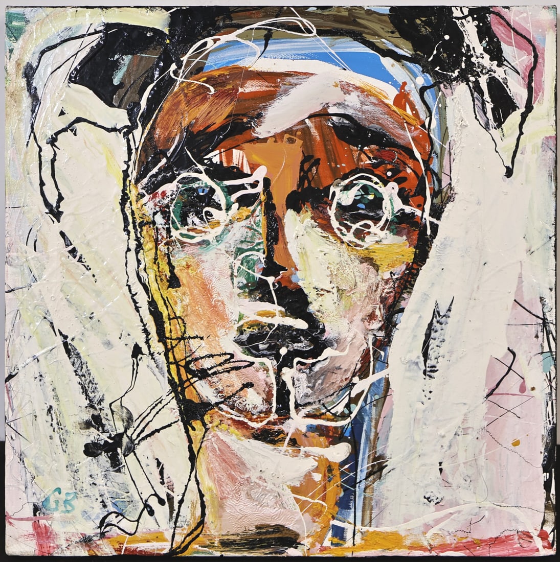 GUILLERMO BROCKMANN (MEXICAN / AMERICAN, 21ST C.).: 'Either Jack or Russel'. 2004. Oil and enamel on canvas. Initialed lower left. Verso: inscribed with artist name, date, dimension, title and medium on canvas. Provenance: Etherington Fine Art, Vineyar