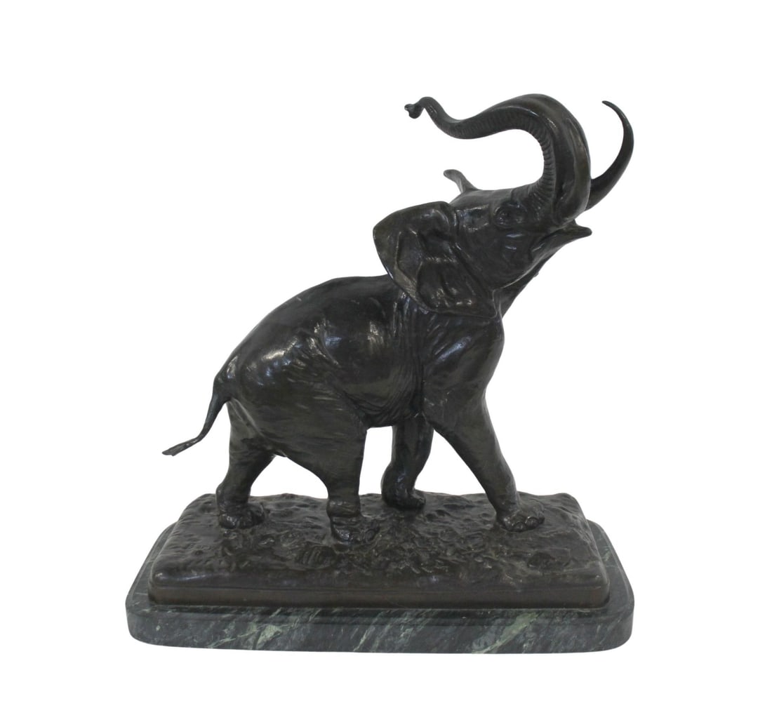 Signed BAYRE Large Bronze Elephant. (1 of 8)