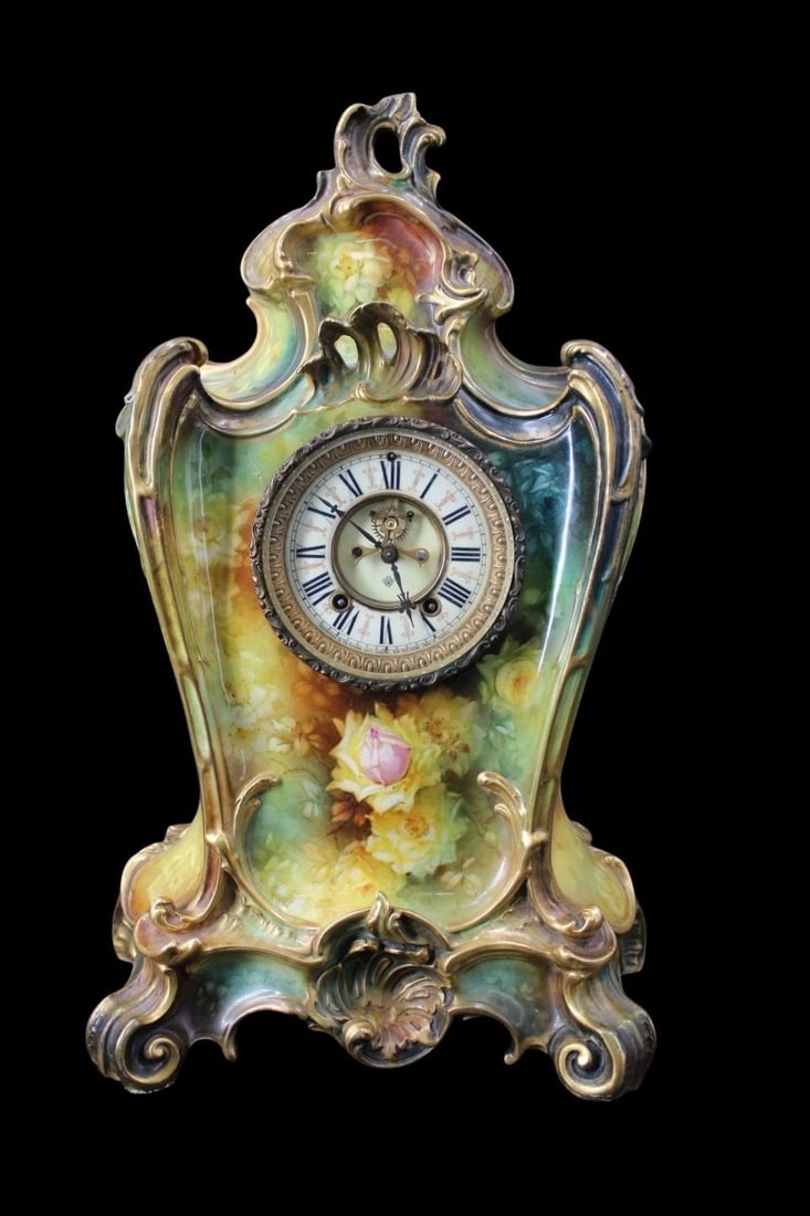 Large Ansonia Royal Bonn Mantel Clock With Open (1 of 10)
