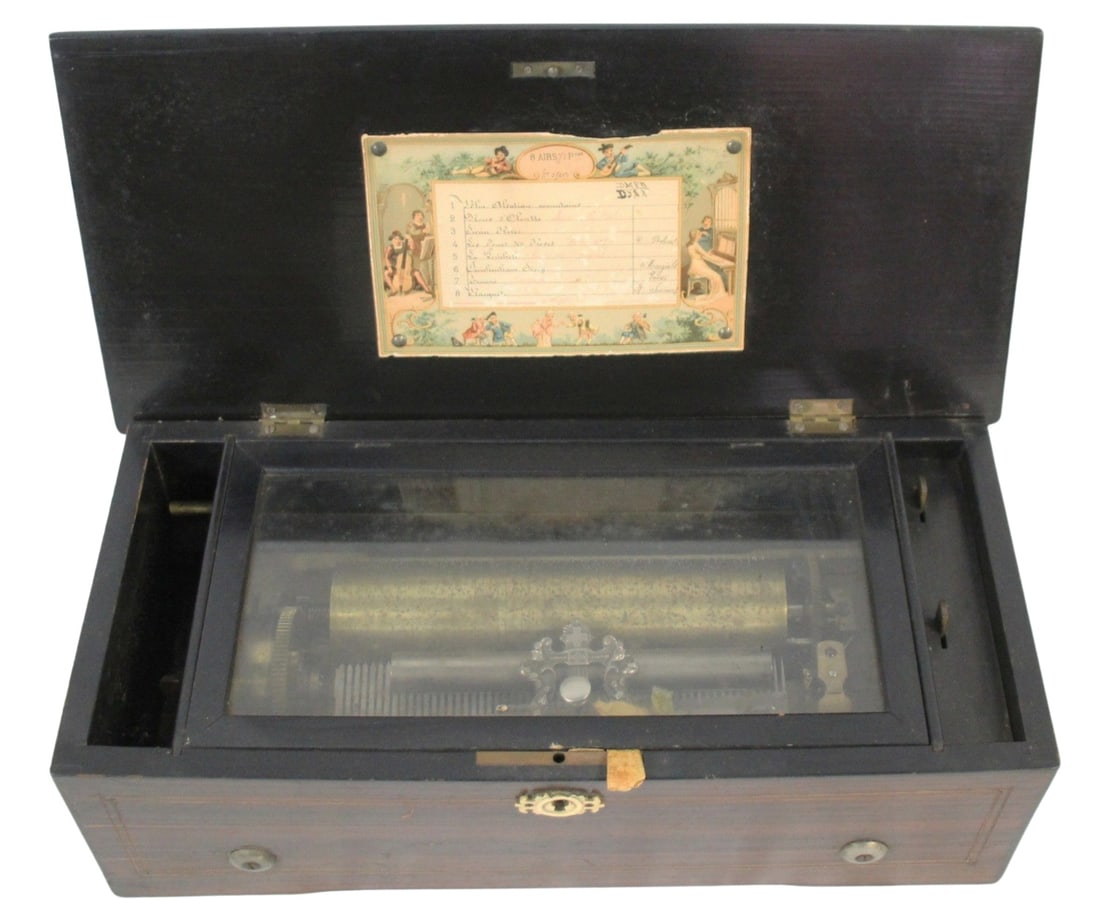 Antique Swiss 8 Tune Music Box. (1 of 10)