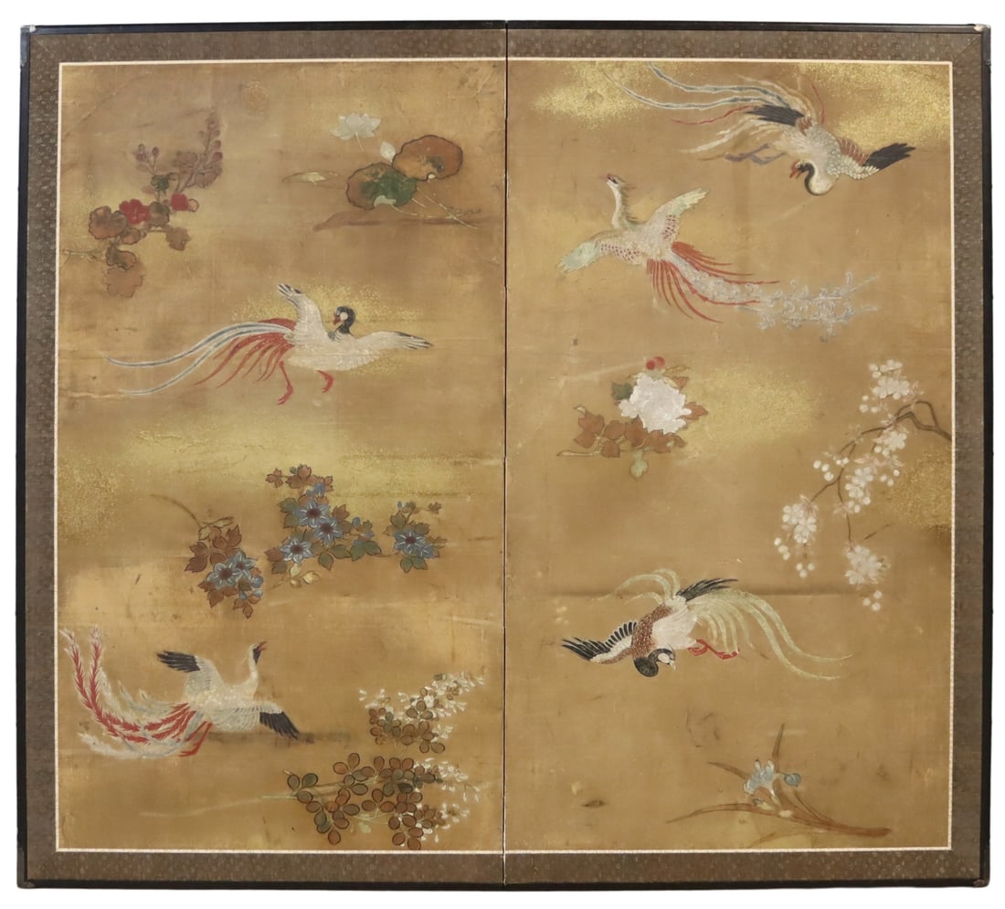 Ex-Naga Galleries Kano School Folding Screen of (1 of 20)