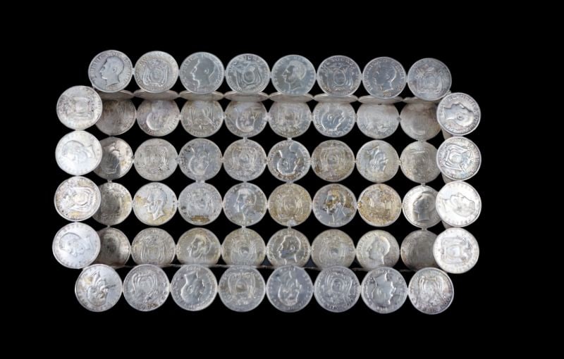 SILVER. (4) Assorted Silver Coin Baskets. - 2