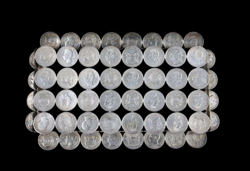SILVER. (4) Assorted Silver Coin Baskets. - 3