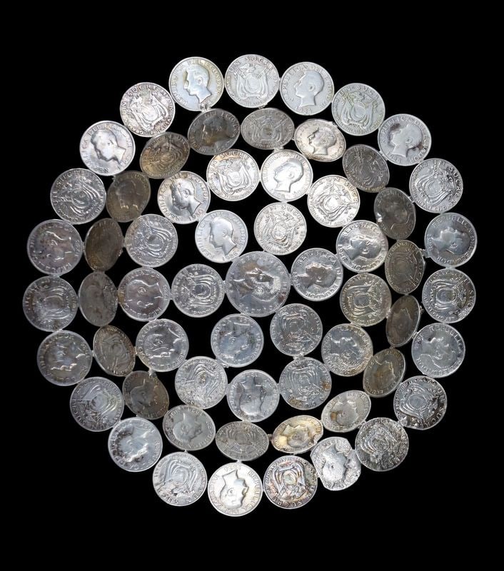 SILVER. (4) Assorted Silver Coin Baskets. - 5