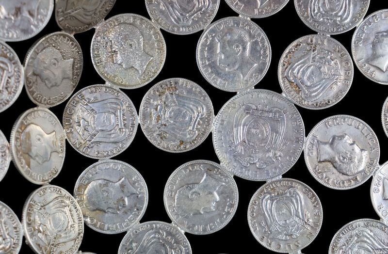 SILVER. (4) Assorted Silver Coin Baskets. - 6