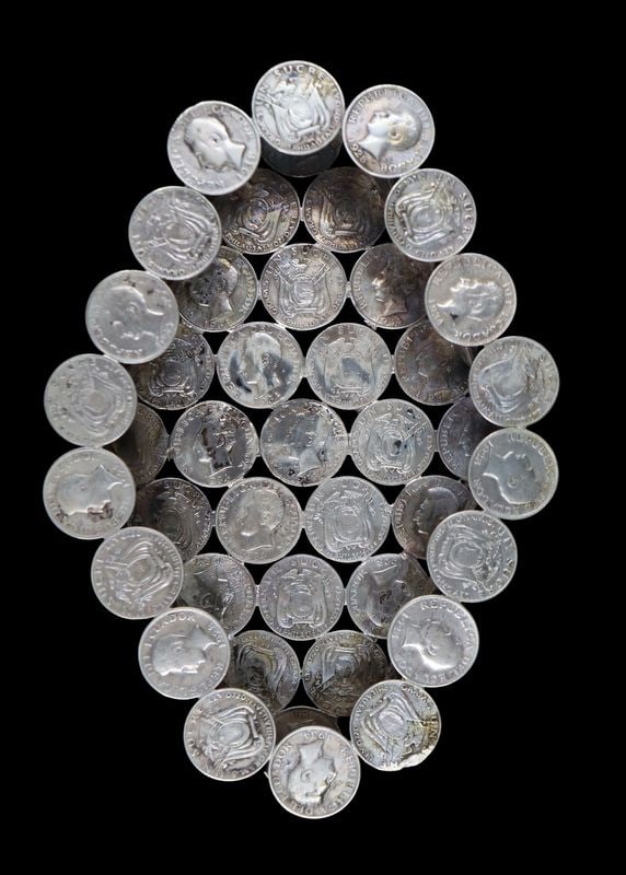 SILVER. (4) Assorted Silver Coin Baskets. - 7