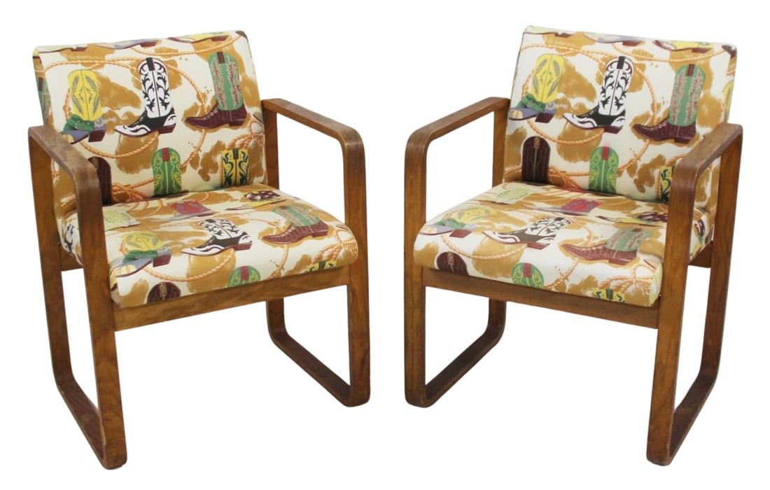 Pair of Midcentury Bentwood Arm Chairs. (1 of 10)