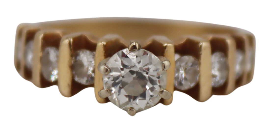 JEWELRY. 14kt Gold and 0.50ct OEC Diamond Ring. (1 of 8)