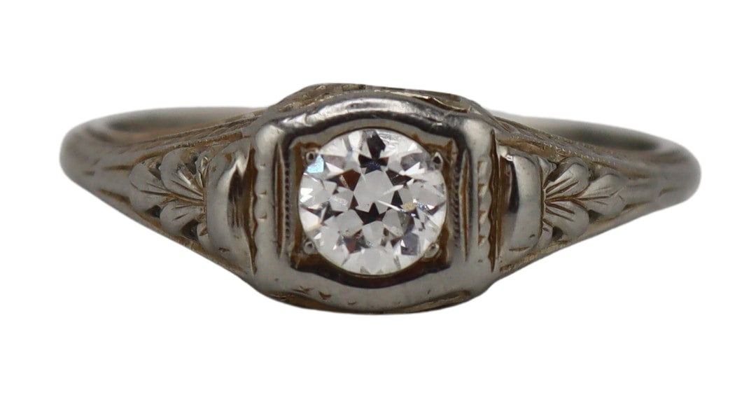 JEWELRY. Lambert Bros. 18kt Gold Art Deco Diamond (1 of 9)