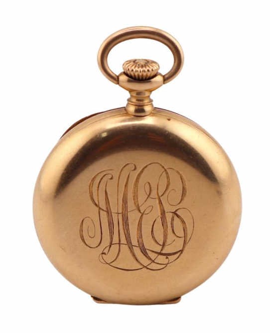 JEWELRY. Tiffany & Co. 18kt Gold Pocket Watch.: An antique lady's engraved Tiffany & Co. 18kt yellow gold open-face mechanical pocket watch. This pocket watch by Tiffany, bearing case and movement no. 19911, features a Tiffany & Co. signed 