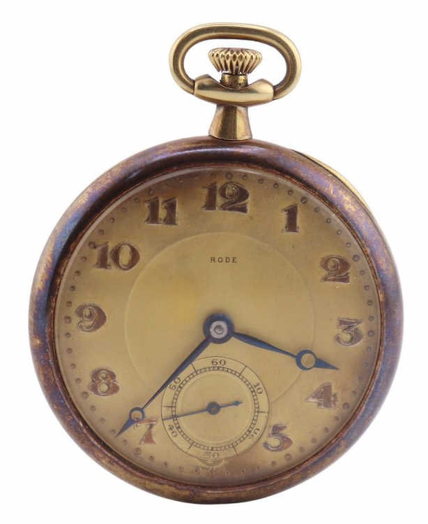JEWELRY. Swiss 14kt Gold Open Face Pocket Watch. (1 of 9)