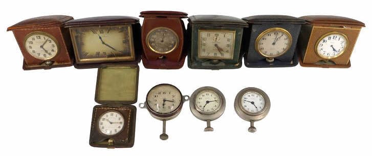 JEWELRY Group of (10) Travel Clocks and Car Clocks (1 of 9)