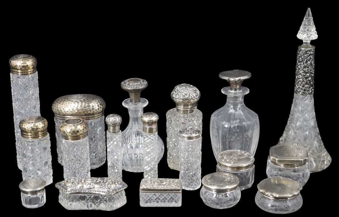STERLING. Assorted Dresser Jars, Vanity Jars and (1 of 15)