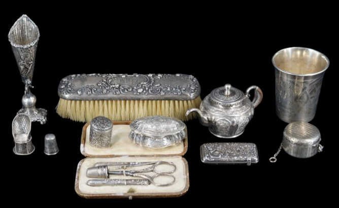 SILVER. Collection of Silver Objet D'art. (1 of 15)