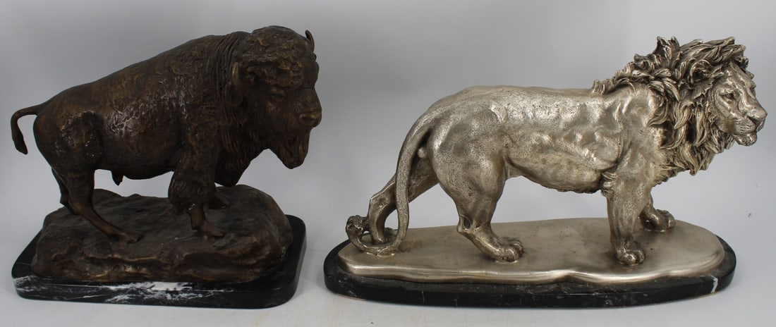 UNSIGNED . Lot Of 2 Bronze Animal Sculptures (1 of 14)