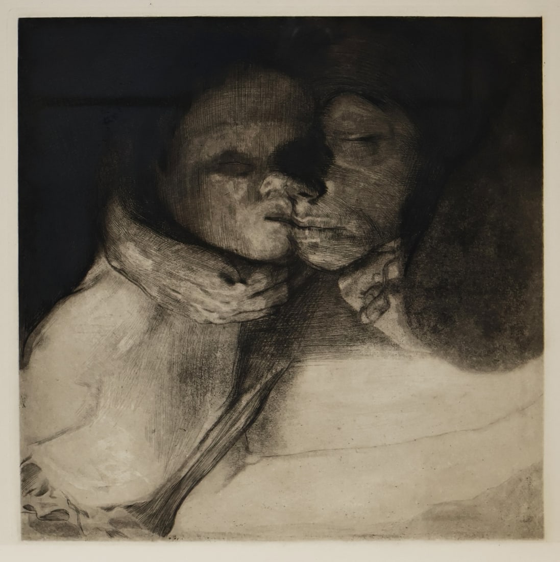 KATHE KOLLWITZ (GERMAN, 1867-1945).: Tod, Mutter & Kind' (Death, Mother & Child).1910, printed circa 1931 or later. Etching and aquatint. A. von der Becke's blind stamp lower right. Property of an Ossining, NY estate. Dimensions: Image: 
