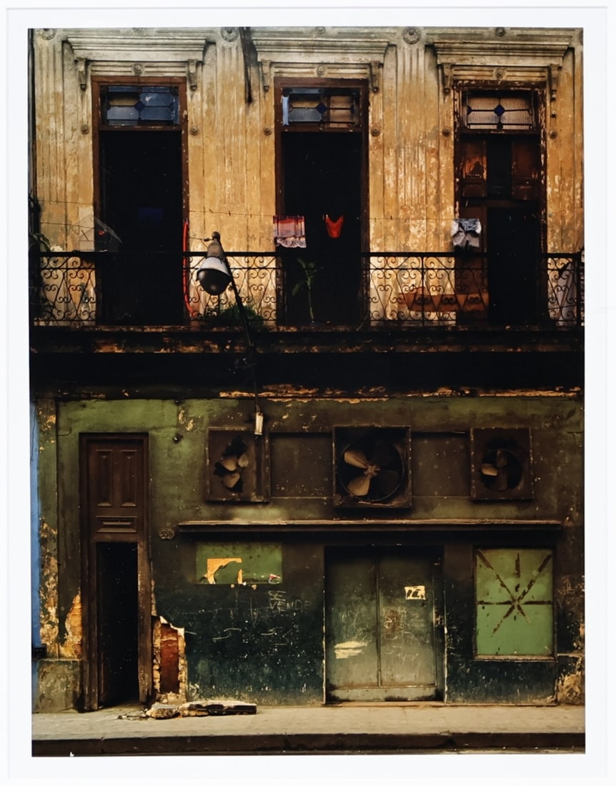 MICHAEL EASTMAN (AMERICAN, b. 1947).: Three Fans, Havana'. 2000. Chromogenic color print. Verso: Signed, titled, dated, and numbered '5/25" w. Property from a Nyack, NY estate. Dimensions: Image: 17" h x 13.75" w. Frame: 27" h x 23.25" w.